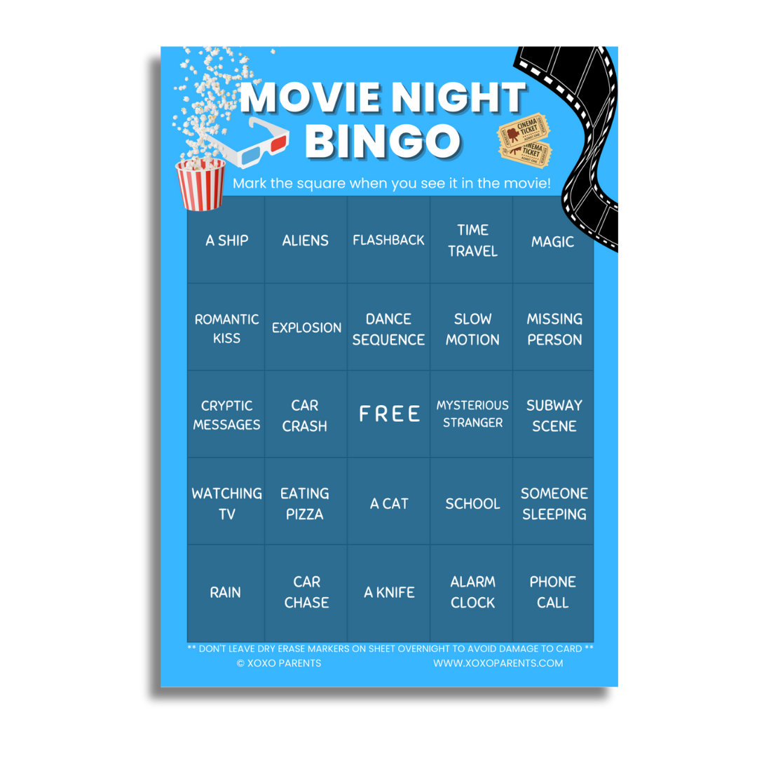 Movie Night Bingo Cards