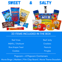 Load image into Gallery viewer, Movie Night Gift Box Set Snacks + Movie Night Bingo &amp; More
