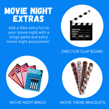 Load image into Gallery viewer, Movie Night Gift Box Set Snacks + Movie Night Bingo &amp; More
