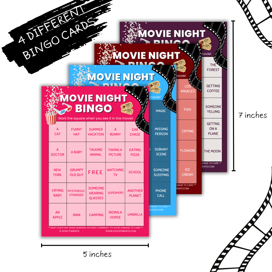 Movie Night Bingo Cards