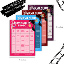 Load image into Gallery viewer, Movie Night Bingo Cards
