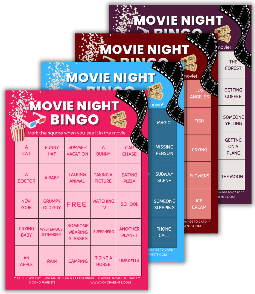 Movie Night Bingo Cards